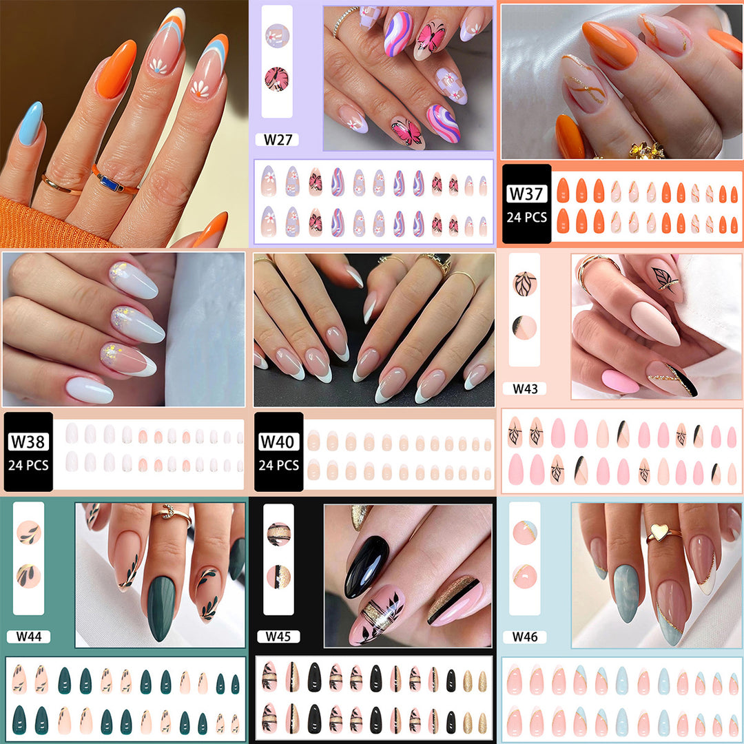 Artificial Nail Set with Glamorous Marbled Design Kalsten