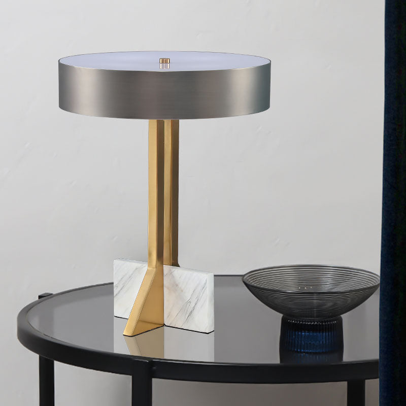 Modern Round Side Table with Marble Base