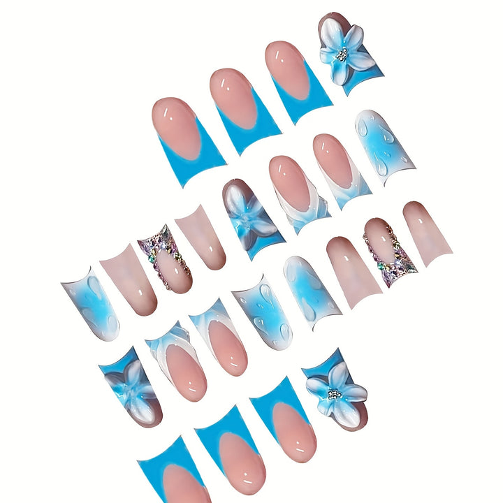 Elegant Artistic Floral Acrylic Nail Set Kalsten