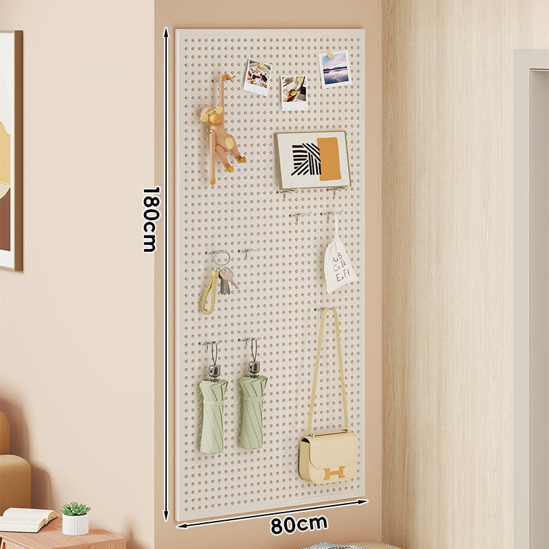 Wall-Mounted Perforated Pegboard Organizer Panel with Modular Hooks
