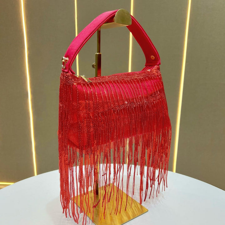 Fringe Detail Evening Handbag