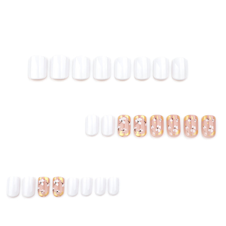 Artificial nail art with delicate flowers and glitter accents Kalsten