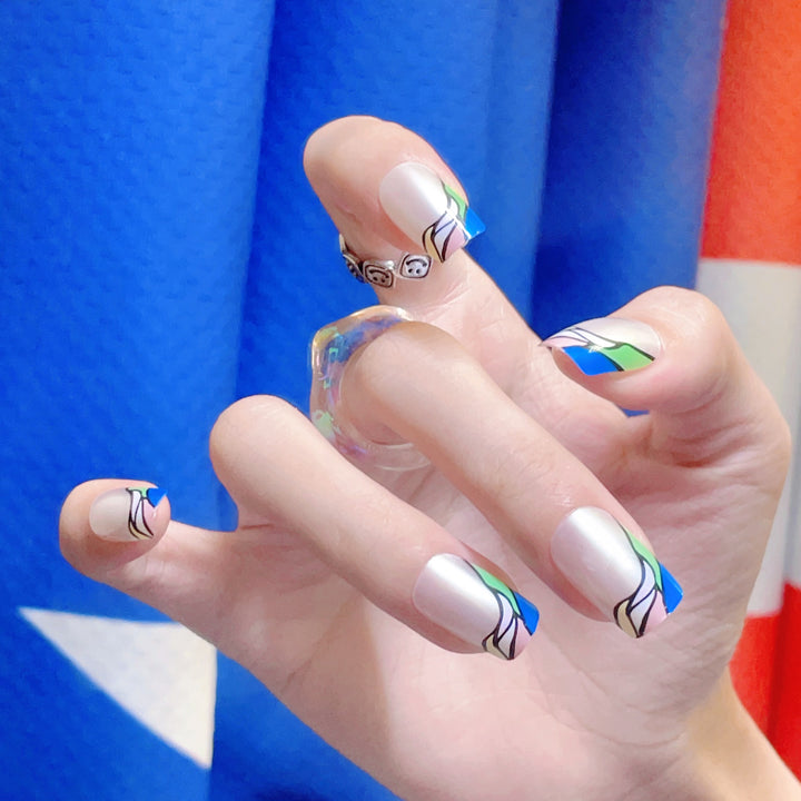 Creative Abstract Press-On Nail Set
