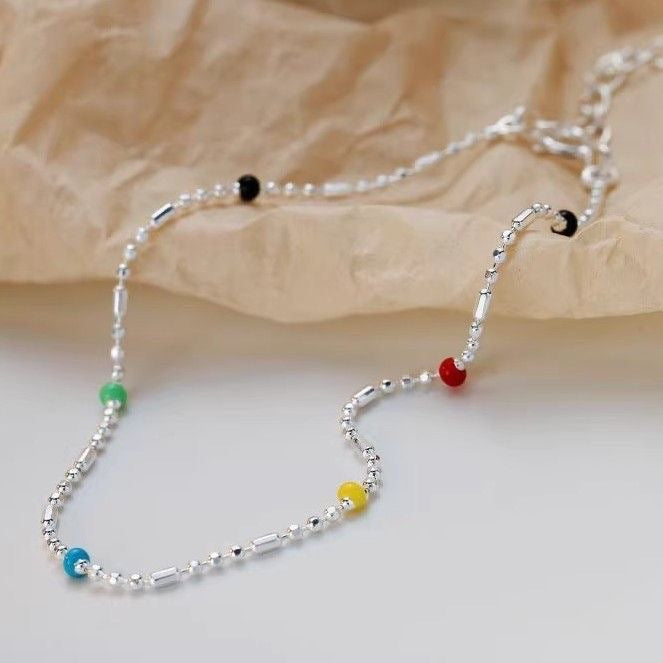 Dainty Multi-Colored Beaded Chain Bracelet Kalsten