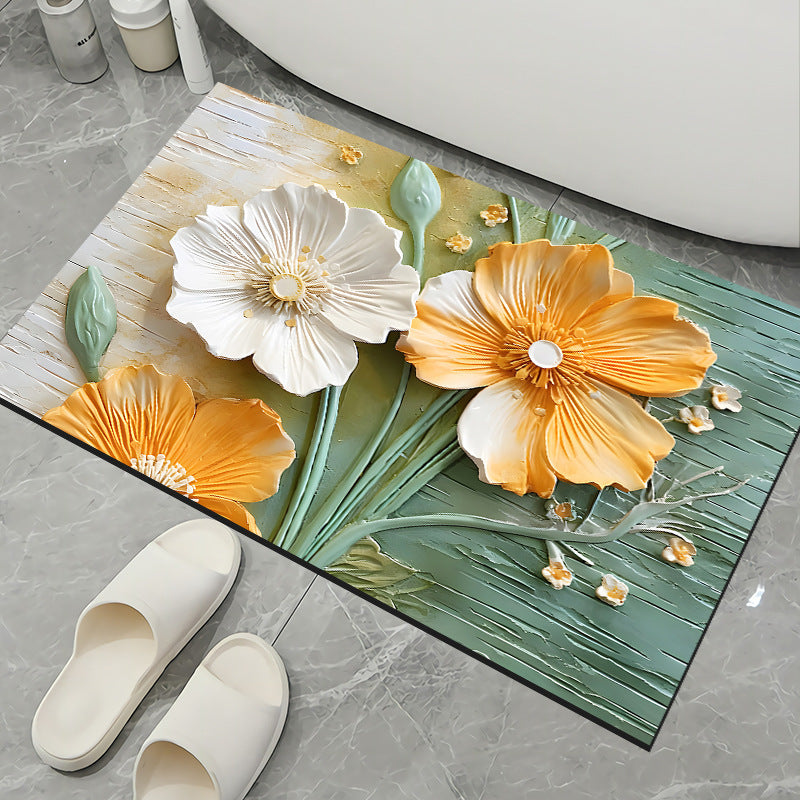 Floral Pattern Non-Slip Bath Mat Kalsten