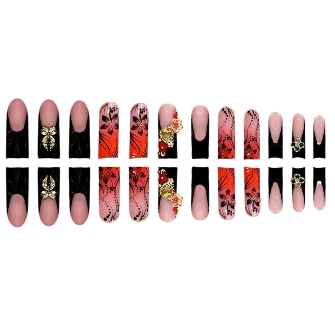 Artistic Floral Pattern Nail Set Kalsten