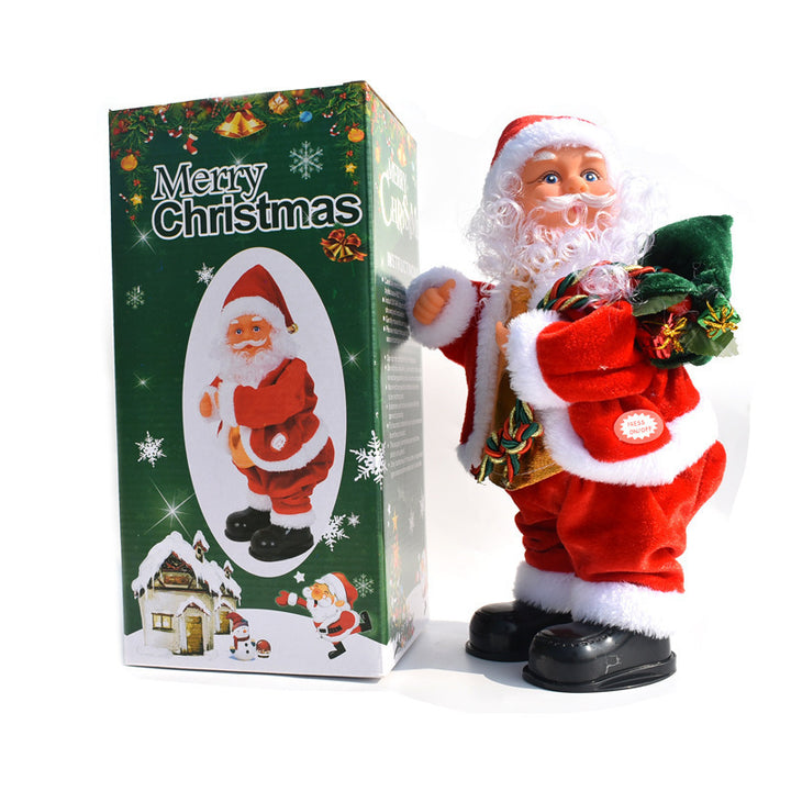Parachuting Santa Claus Hanging Christmas Ornament With Fabric Canopy And Decorative Suspension Cords