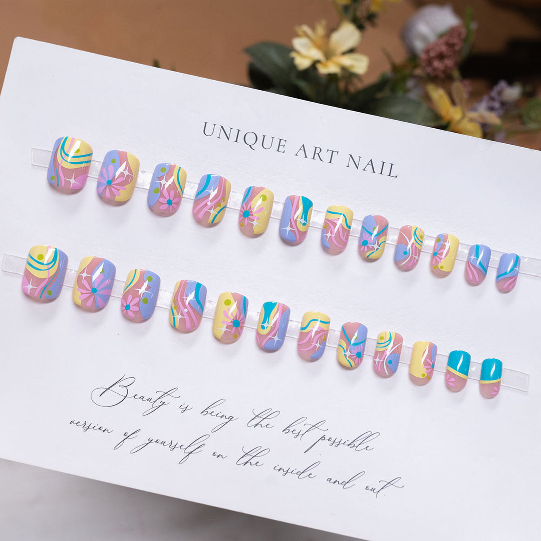Funky Abstract Press-On Nails