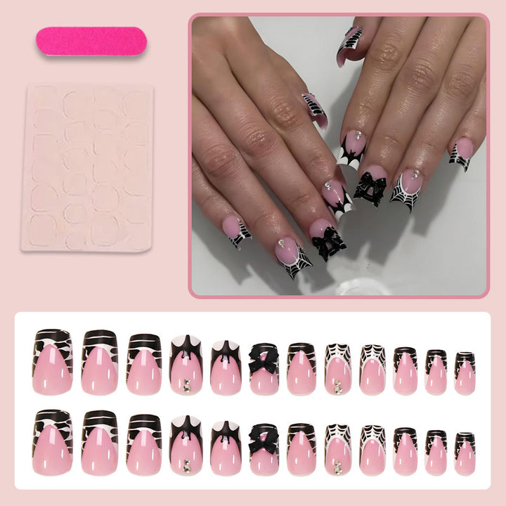 Halloween Fake Nail Set with Playful Spider Design Kalsten