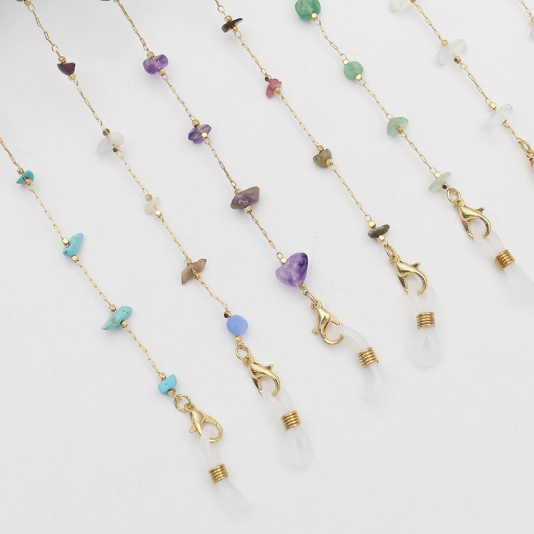 Elegant Crystal-Embellished Eyewear Chain Kalsten
