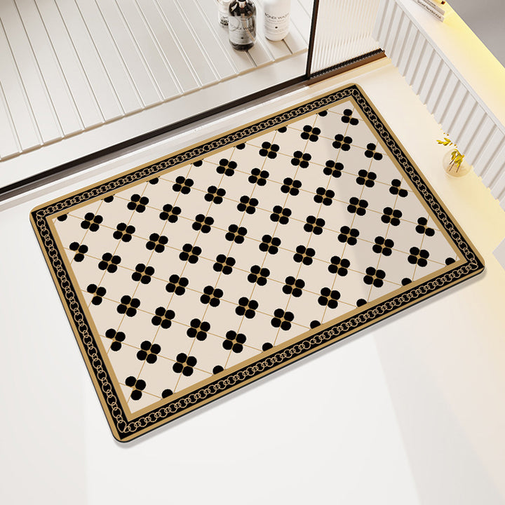 Vintage Floral Pattern Bath Mat Kalsten