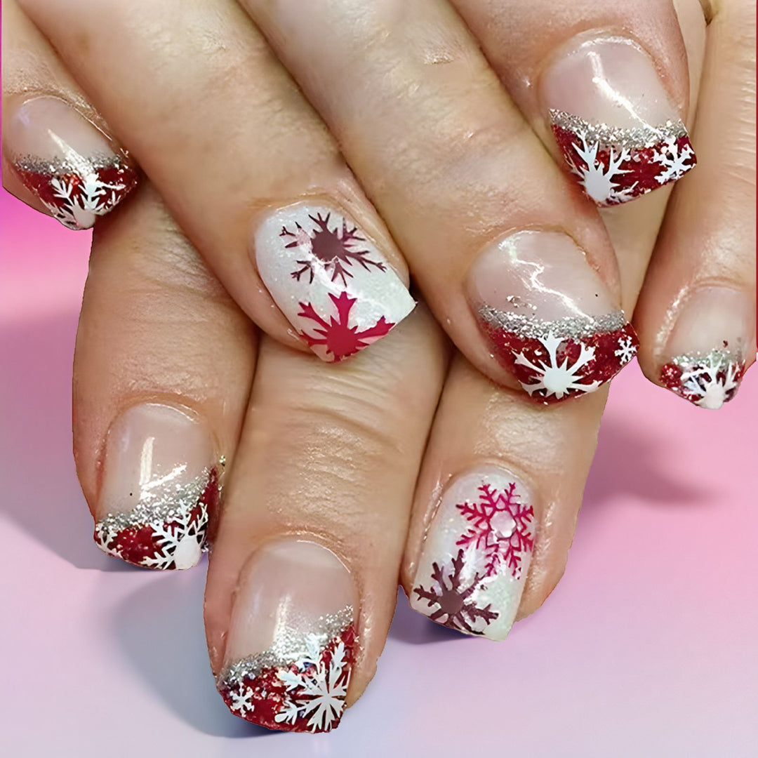 Snowflake Pattern Glitter Gel Nail Art Set Kalsten