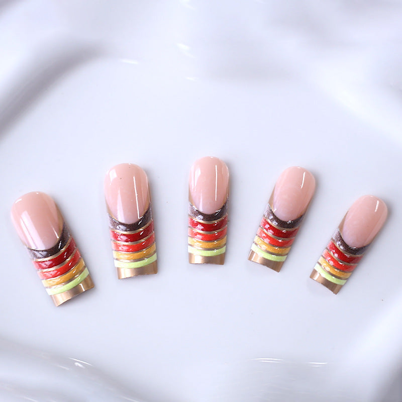Artistic French Tip Nail Set Kalsten