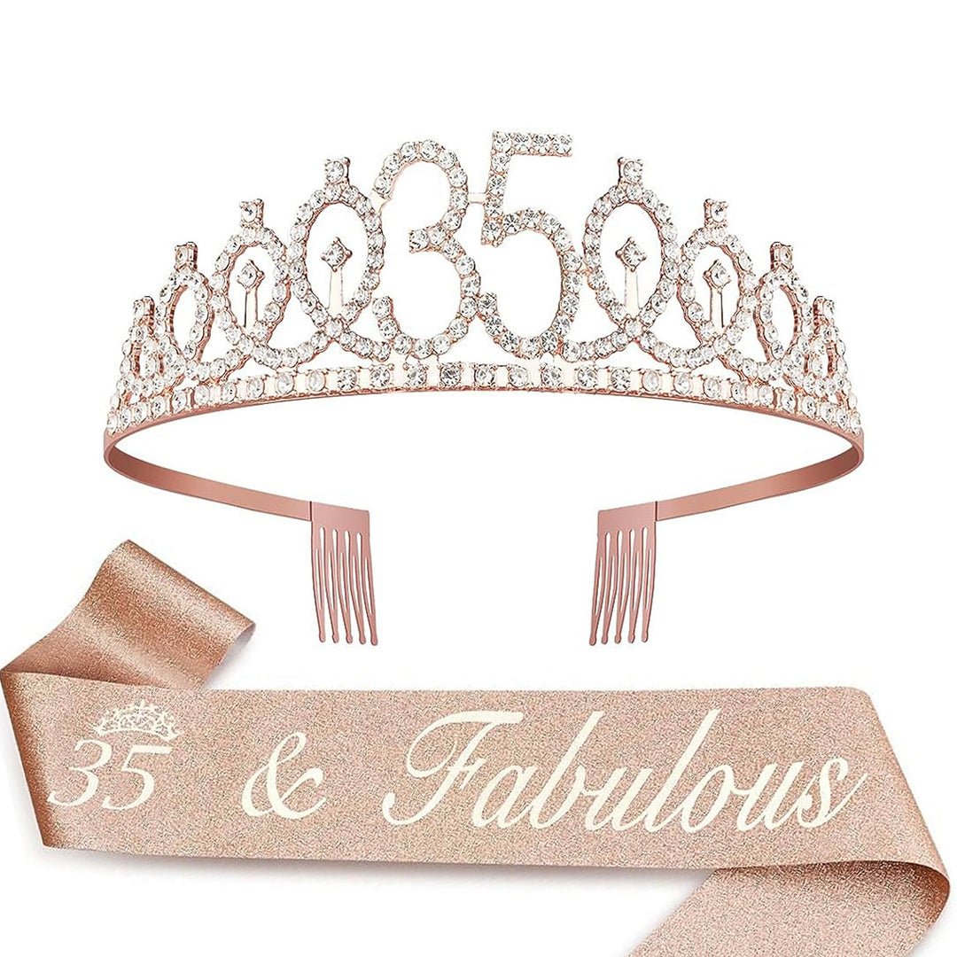 Ladies Crystal Princess Crown with 30 & Fabulous lettering Kalsten