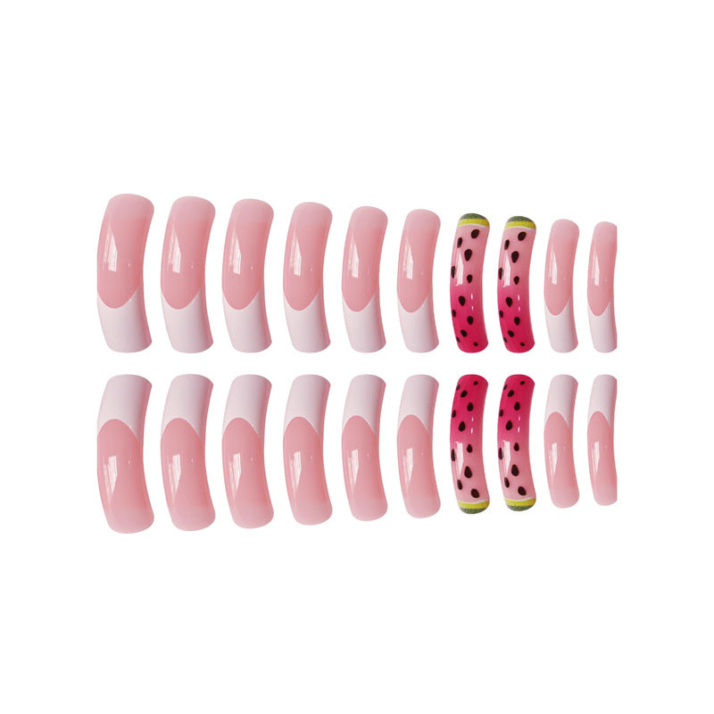 Playful Watermelon Themed Press-On Nail Art Kalsten
