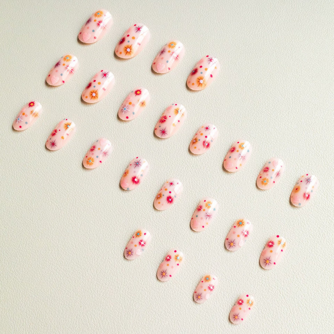 Whimsical Heart and Star Nail Art