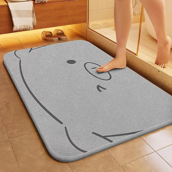 Panda-Themed Plush Bath Mat