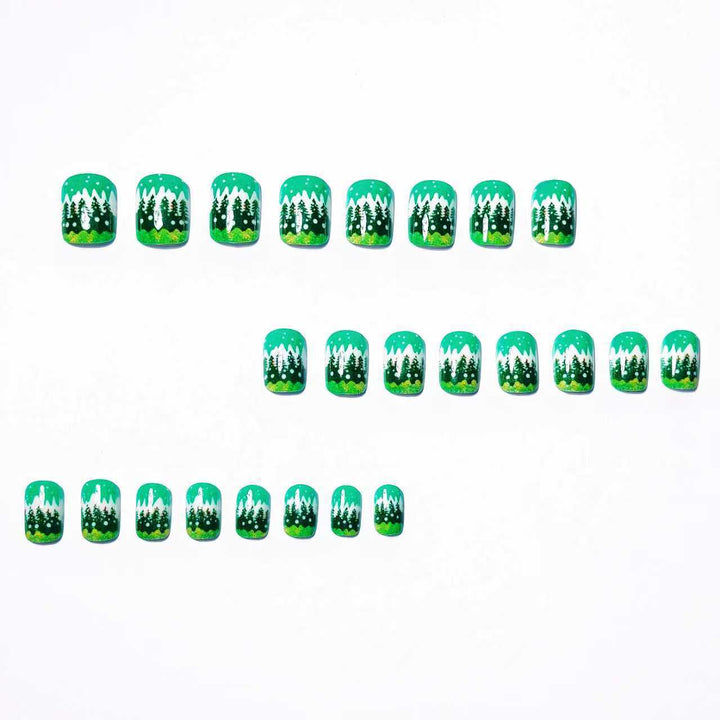 Festive Winter Forest Nail Art Kalsten
