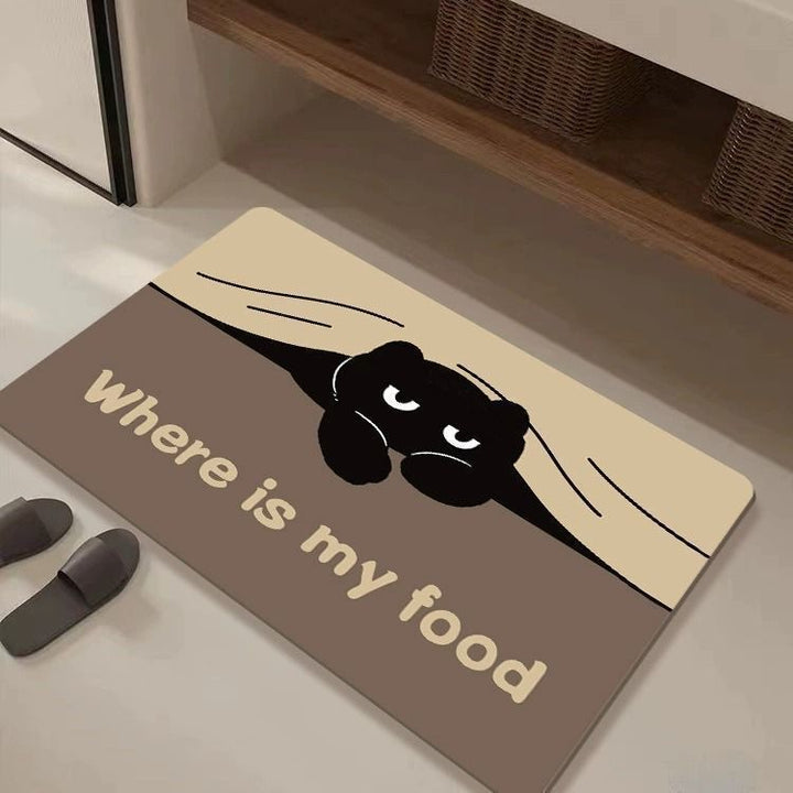 Playful Cat-Themed Kitchen Mat Kalsten
