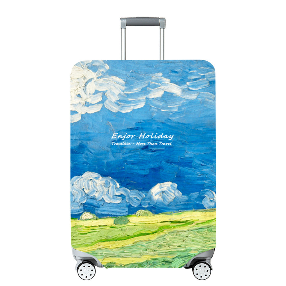 Unisex Hard Shell Travel Suitcase with Creative Travel Motif Kalsten