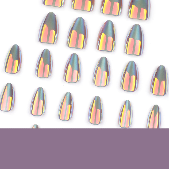 Shiny stiletto nails with exciting design Kalsten