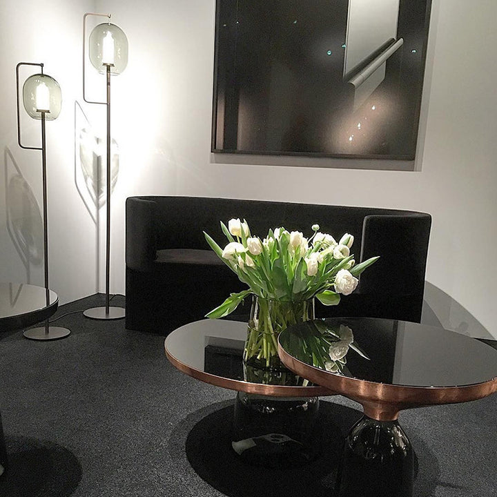 Modern Glass Lantern Floor Lamp