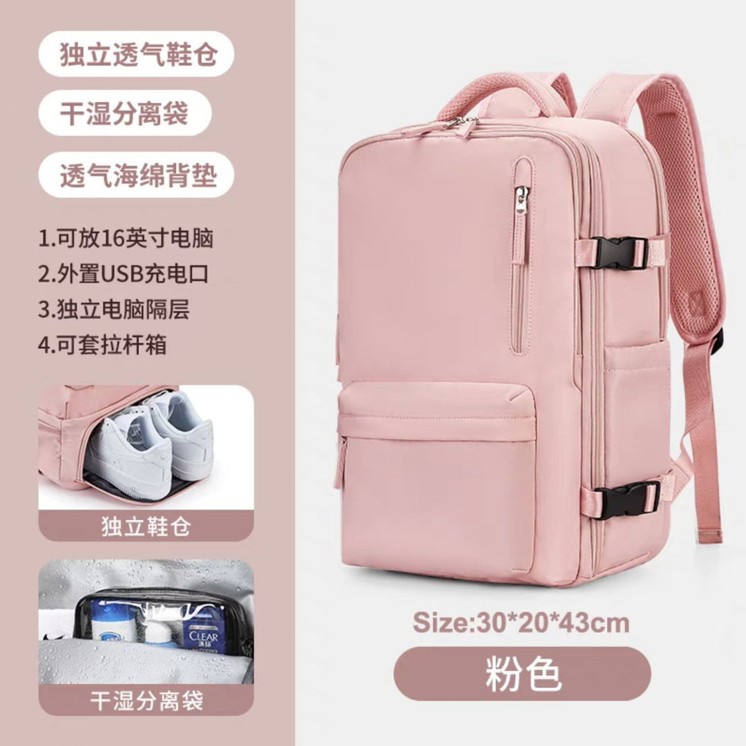 Multifunctional backpack with integrated USB port and separate compartment for shoes Kalsten