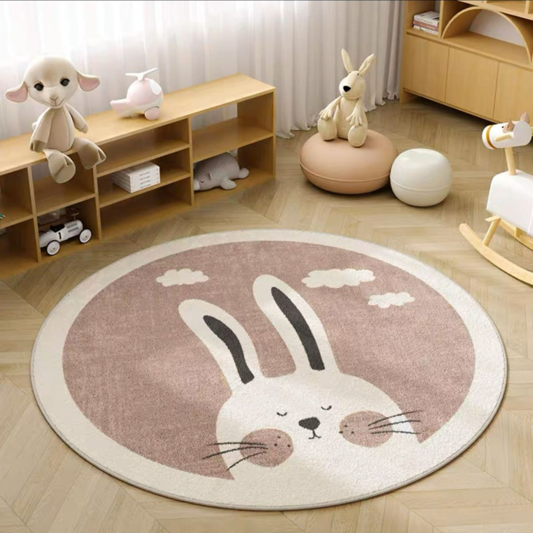 Educational Animal-Themed Round Area Rug