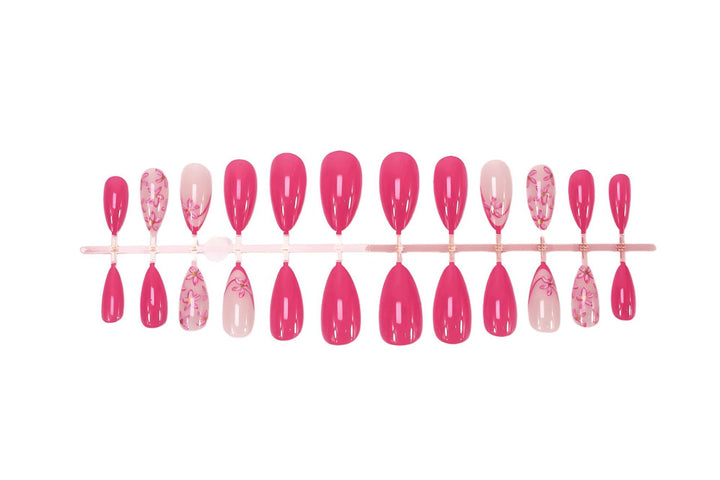 Artificial nail set with floral accents and elegant designs Kalsten