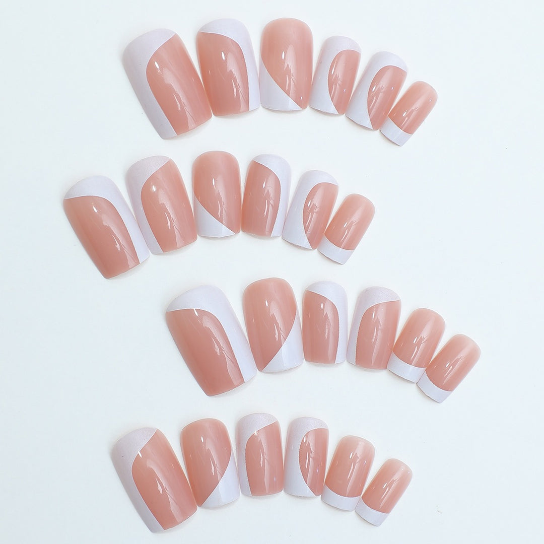 Art Nail Set with Elegant French Tip Design Kalsten
