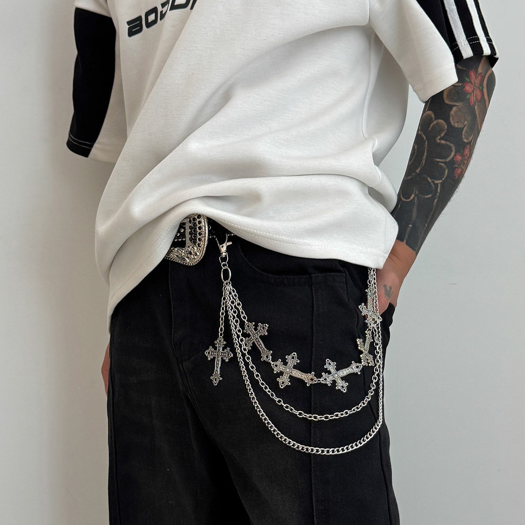 Fashionable chain belt with cross pendants Kalsten
