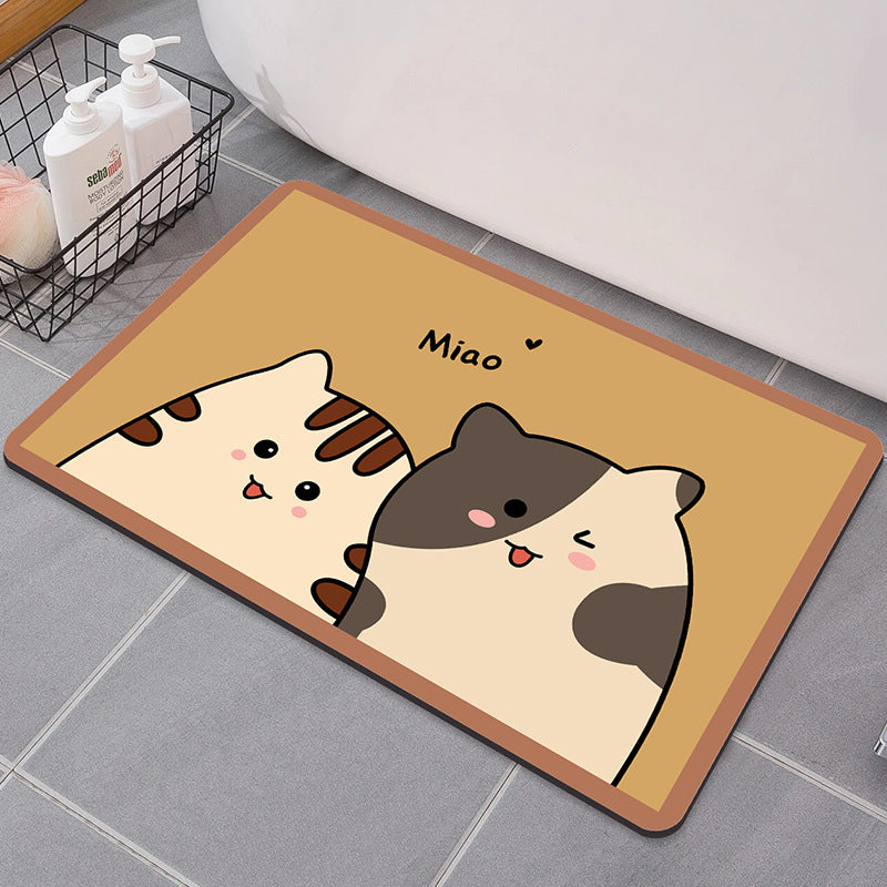 Cute Cartoon Cat Bath Mat