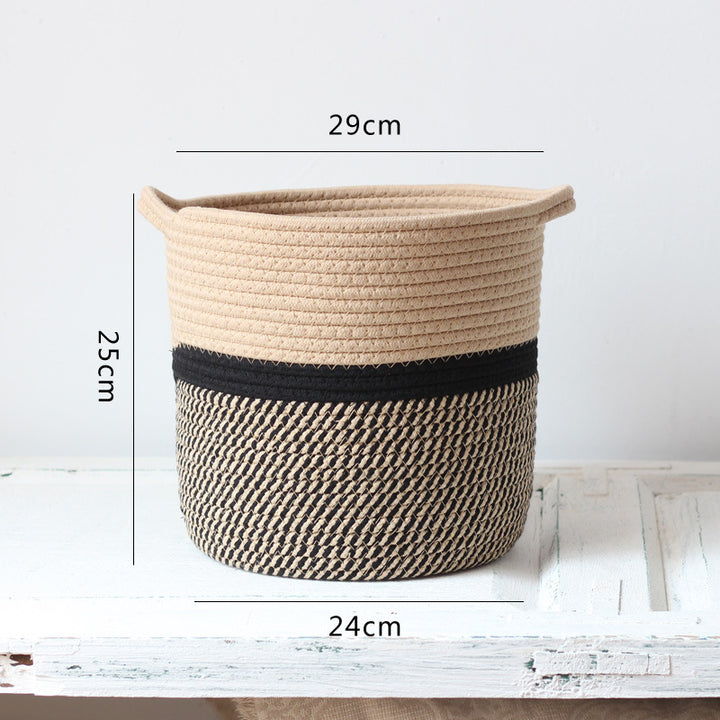 Handcrafted storage basket with handles Kalsten