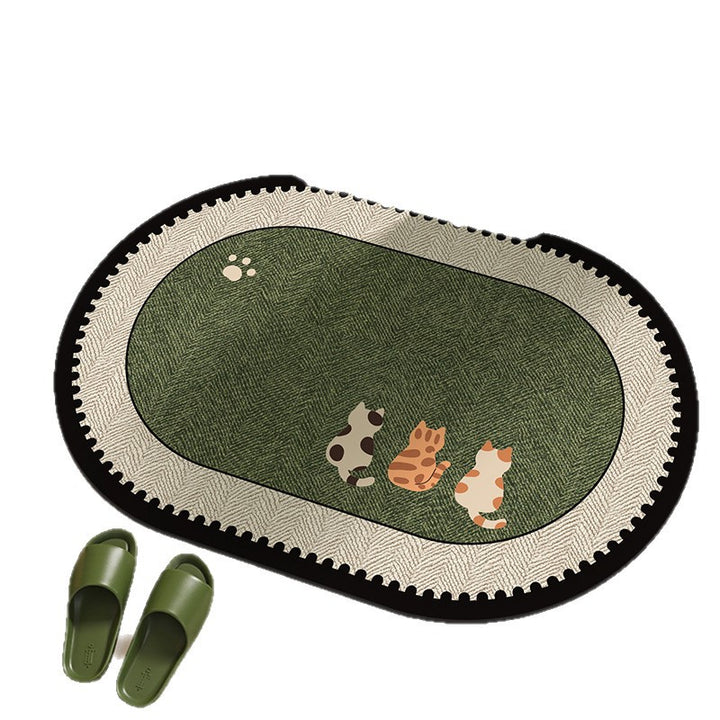 Cat-Themed Plush Kitchen Area Mat Kalsten
