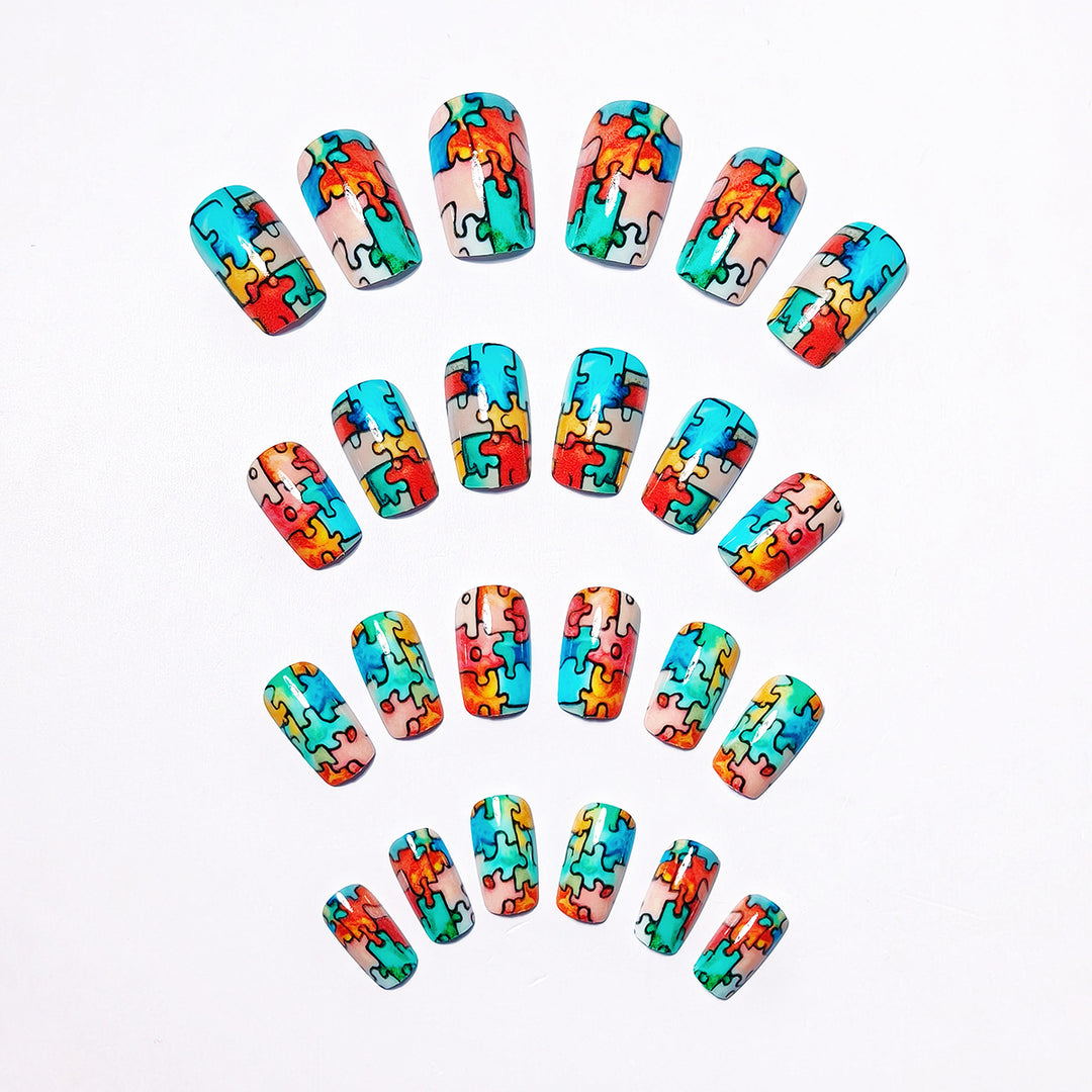 Puzzle-Themed Nail Art Kalsten