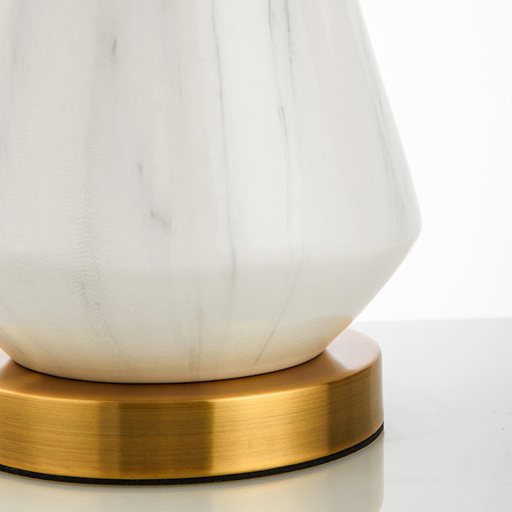 Elegant Marble Base Table Lamp with Gold Accents