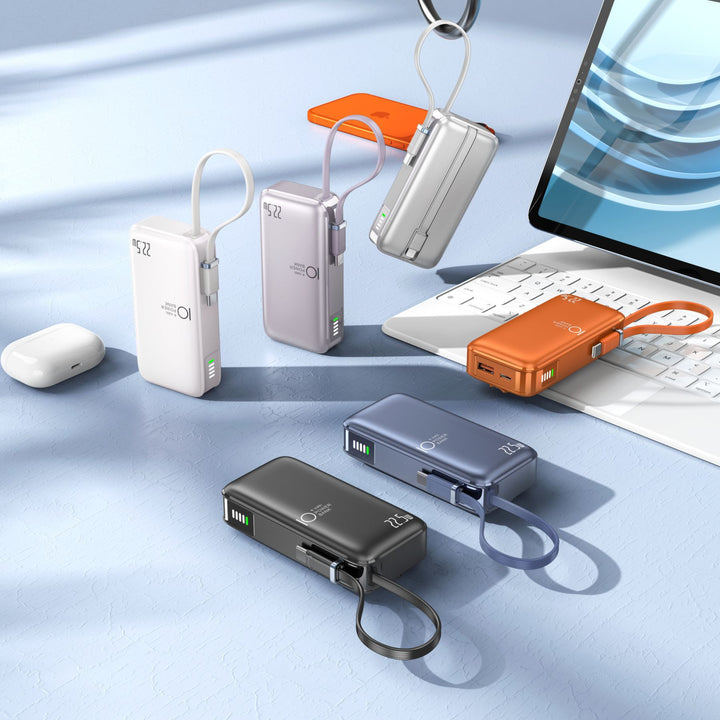 Portable power bank with fast USB-C charging function and integrated LED display Kalsten