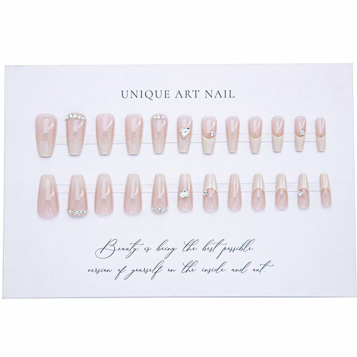 Elegant French Tip Press-On Nail Art Kalsten
