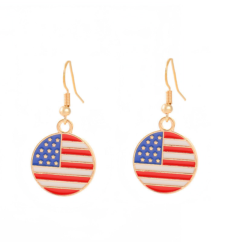 Women nan enamel horseshoe earrings with star motif and fishhook closure Kalsten