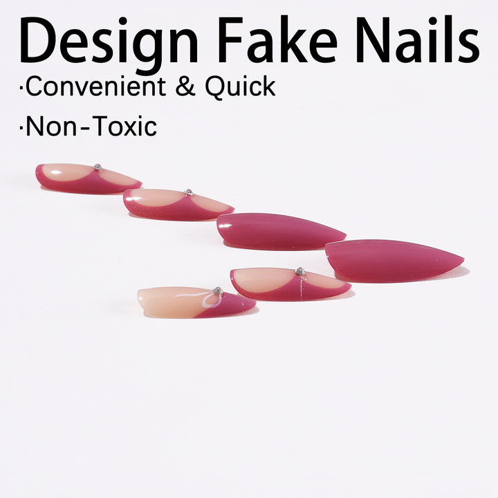 Artificial nail set with delicate glitter and flower design Kalsten