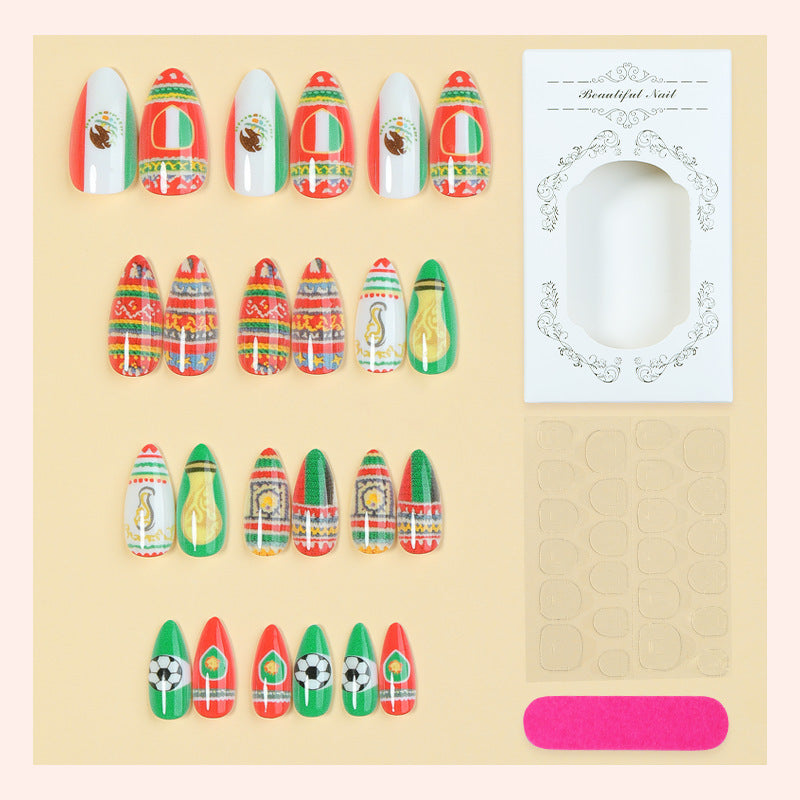 Artificial nail set with festive designs and unique motifs Kalsten