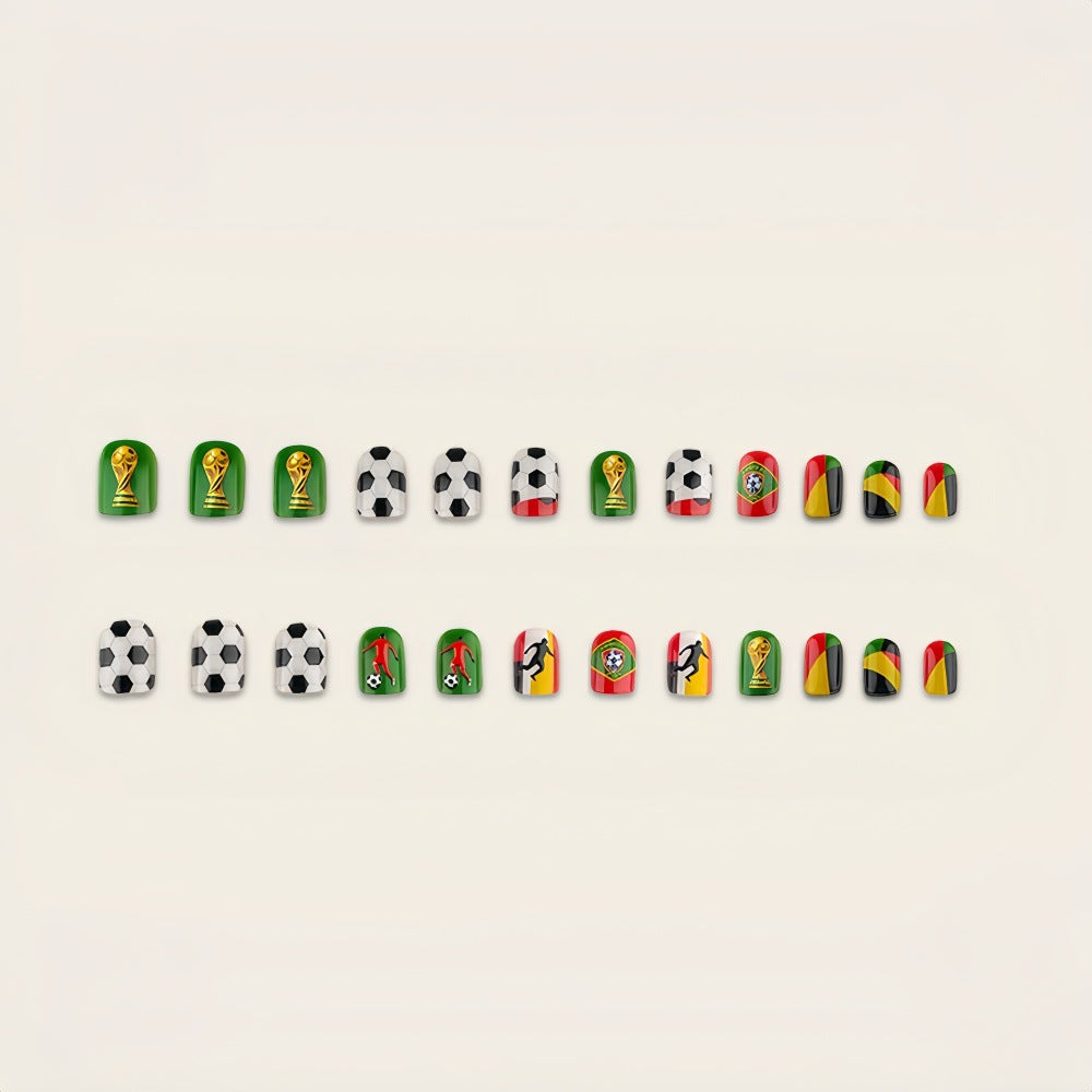 Creative Football Motif Fake Nails Kalsten