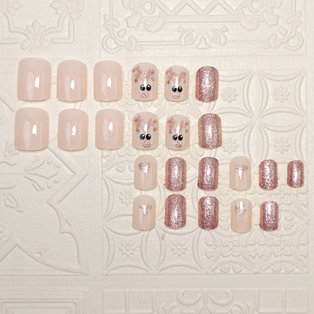 Festive Glittery Press-On Nail Set Kalsten