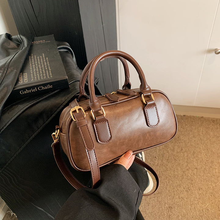 Compact Leather Handheld Satchel Kalsten