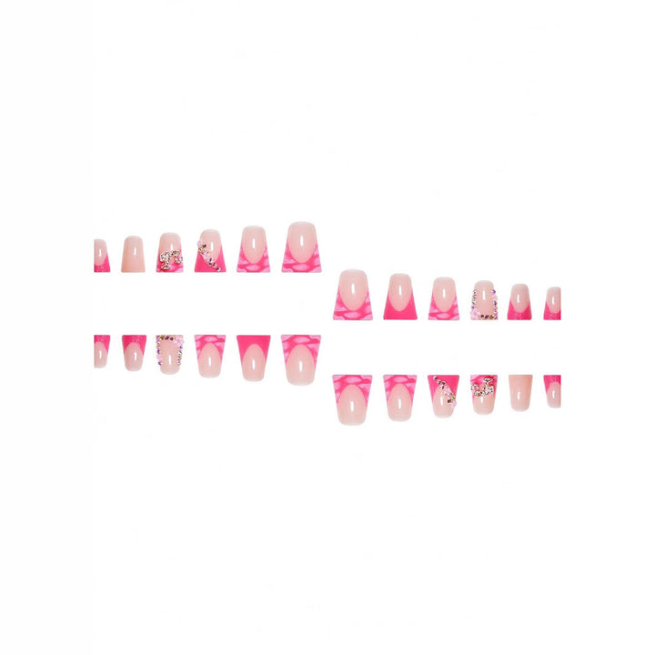 Decorative Floral and Rhinestone Acrylic Nail Extensions Kalsten