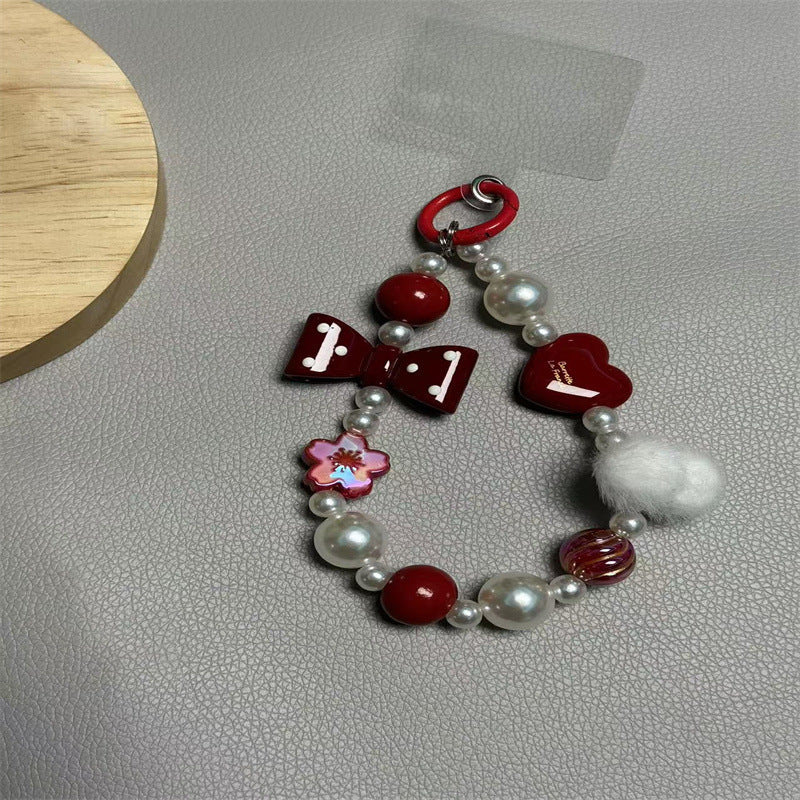 Whimsical Bow and Heart Keychain Kalsten