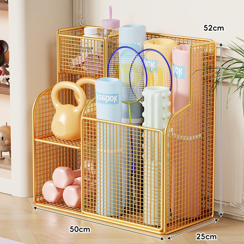 Compact Over-Cabinet Hanging Wire Grid Storage Basket with Dual Hooks