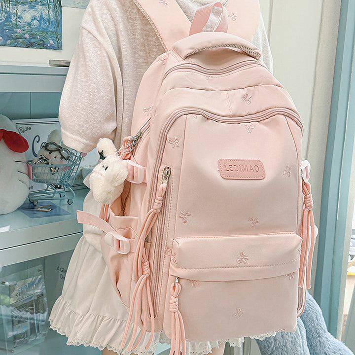 Stylish Multi-Pocket Backpack with Charm Kalsten