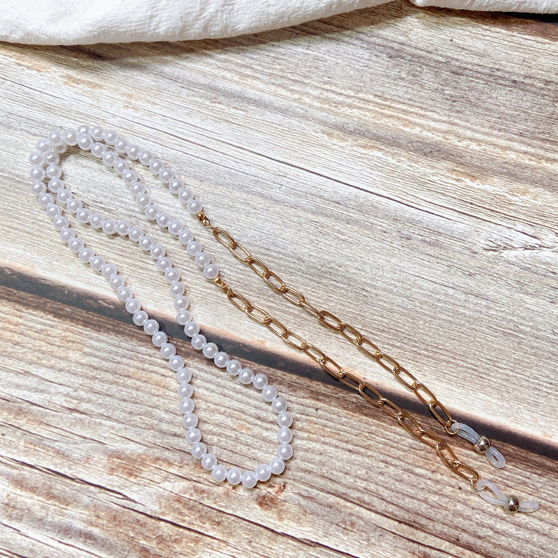 Pearl jewelry chain with golden link chain Kalsten