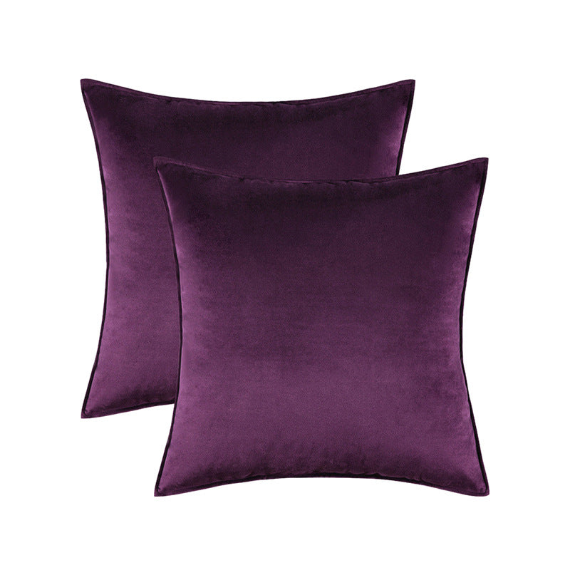 Plush Velvet Square Decorative Pillow Cover Pair with Knife-Edge Seam and Hidden Zipper